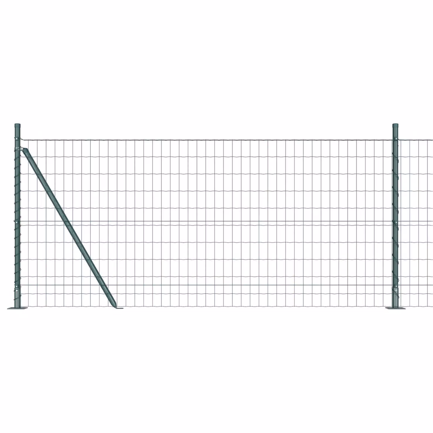 Berkfield Home Euro Fence with 13 Flanged Posts, 1 x 25 m, Galvanised Steel in Silver – 2