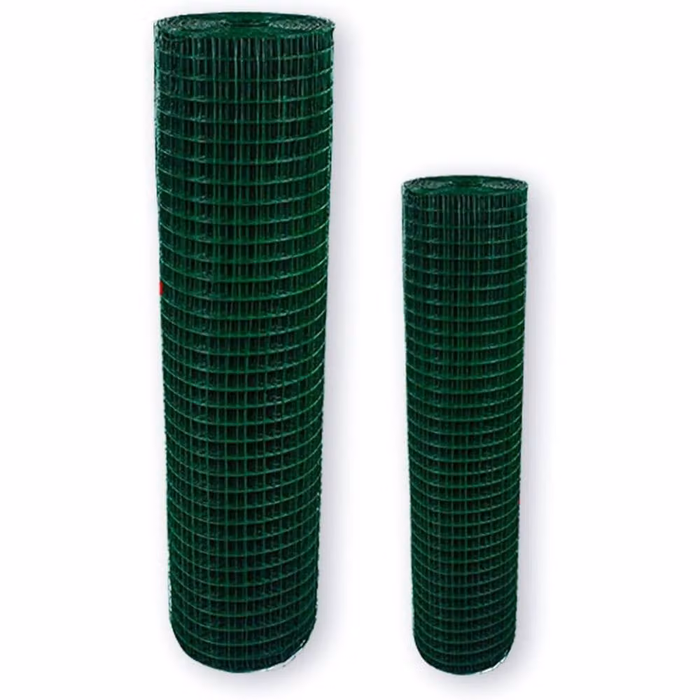 Hygrad PVC Coated Welded Mesh Fence Wire Guard Barrier Netting, Green, H: 120 cm, W: 25.4 cm, D: 0.9 cm – 6