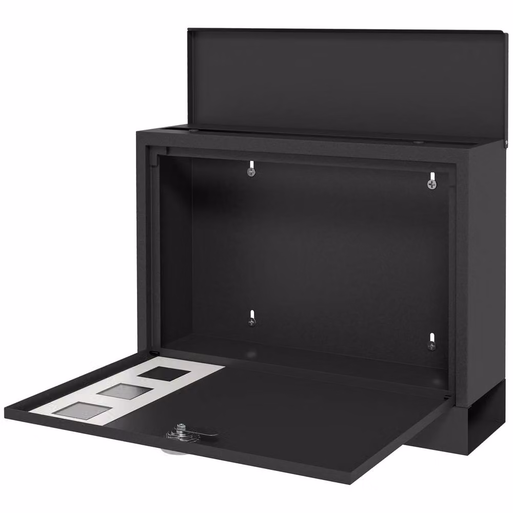 STILVORA Wall Mounted Metal Letterbox in Black, H 29.0 cm x W 36.5 cm x D 11.5 cm – 4