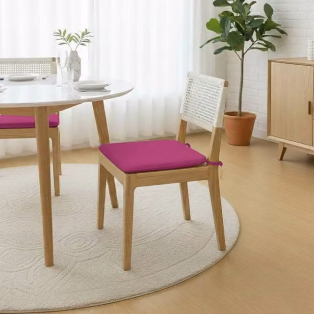 Snug City Pack of 4 Purple Foam Seat Pads with Ties for Dining and Kitchen Chairs – 1