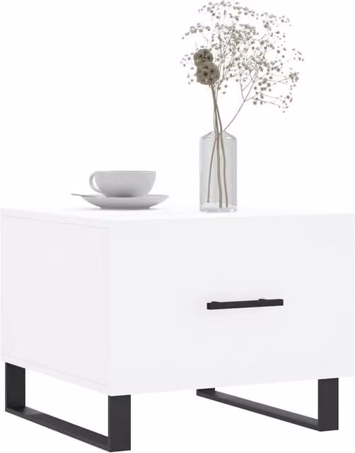 Berkfield Home Set of 2 White Decorative Coffee Tables, W/D/H: 50 x 50 x 40 cm – 1