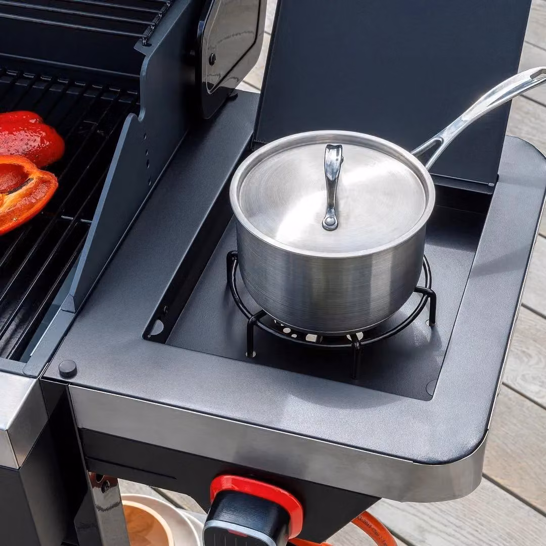 Norfolk Grills Vista 300 Gas Barbeque with Side Burner, Warming Rack and Thermometer in Black – 4
