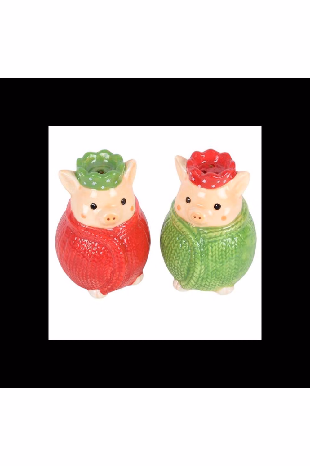 KDMD Pigs in Blankets Ceramic Salt and Pepper Shakers, Set of 2, Multicolour – 2