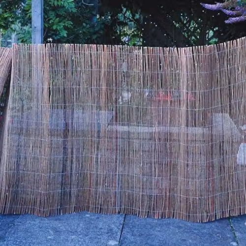 Kingfisher Woven Reed Screening Mat, Brown and Transparent, H: 100 cm, L: 300 cm – 4