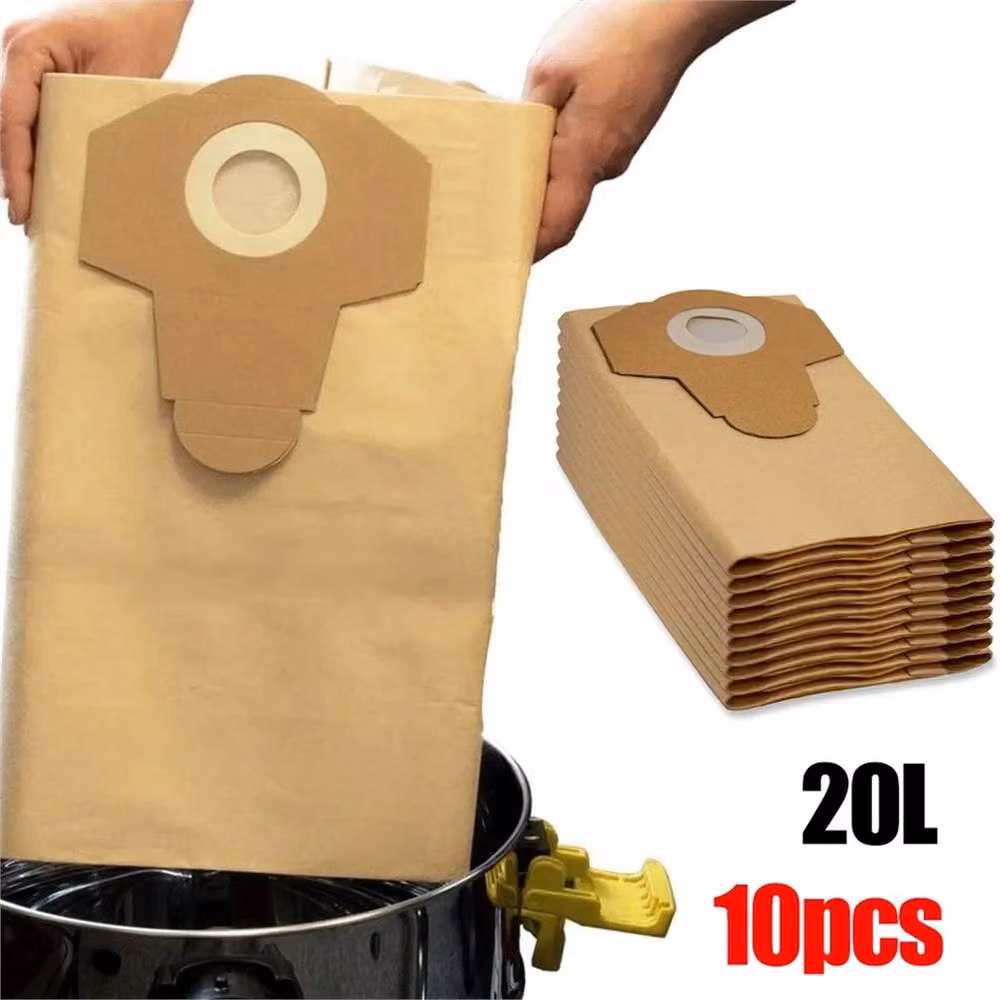 Nordara 10 Pack Replacement Bags for Parkside Wet and Dry Vacuum, Brown, W: 40 cm, D: 30 cm, H: 30 cm – 2