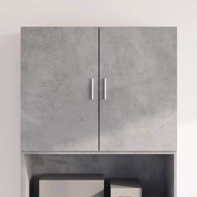 Berkfield Home Wall Mounted Cabinet in Concrete Grey, W: 80 cm, D: 42.5 cm, H: 64 cm