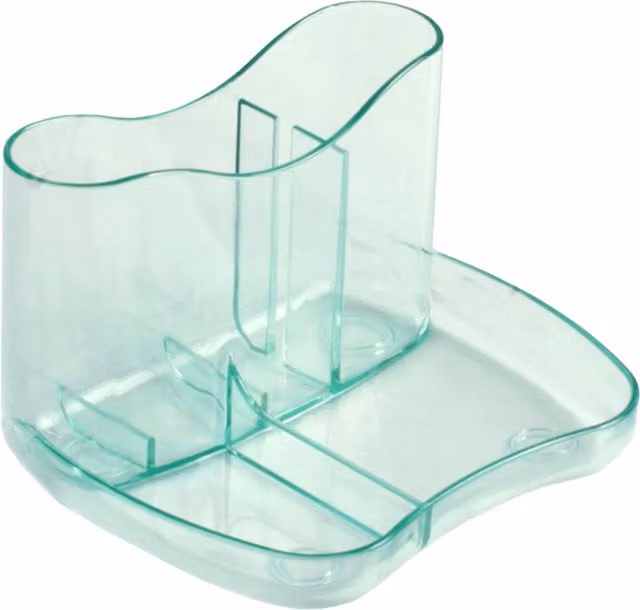 Deflecto Multi-Compartment Plastic Desk Tidy in Green