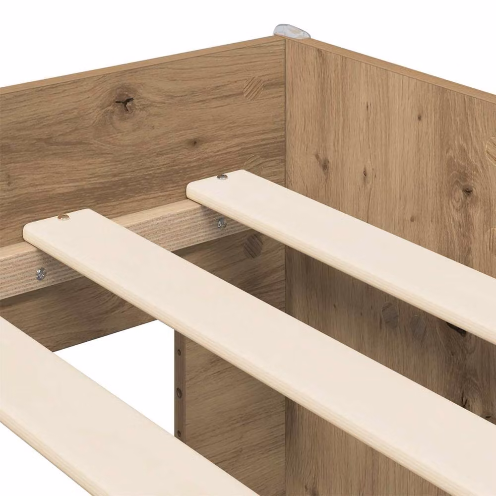 Berkfield Home Kids Bed Frame with Storage in Artisan Oak Brown, W/D/H: 80 x 160 cm – 3