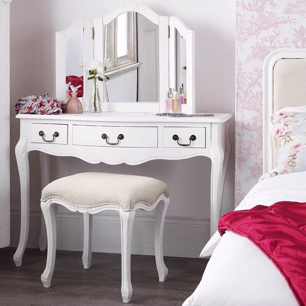 Statement Furniture Juliette 3-Way Dressing Table Mirror in White, W84cm x H60cm x D2cm – 2