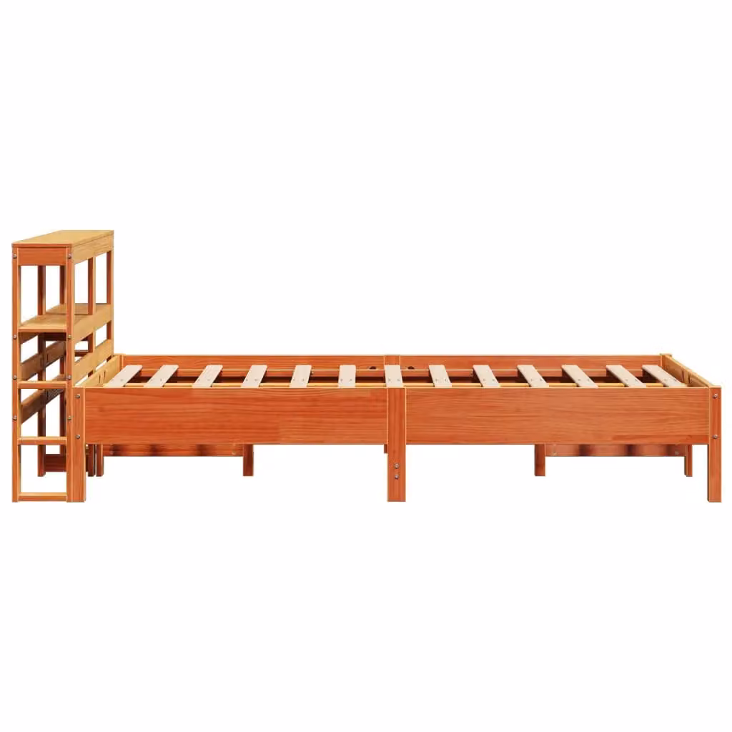 Berkfield Home Small Single Solid Wood Pine Bed Frame in Wax Brown, W/D/H: 75 x 190 cm – 2