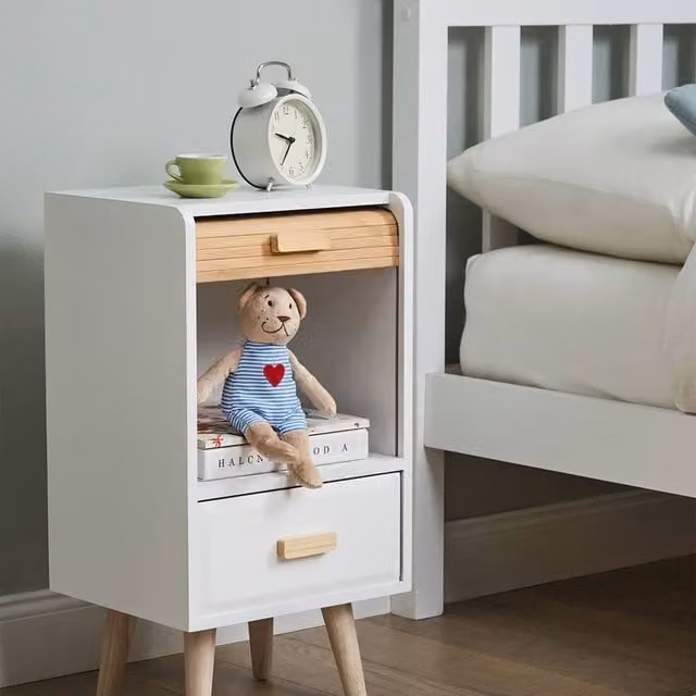 Wyld Haus Scandinavian Style Kids Bedside Table in White