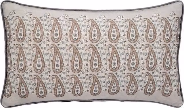 Bedeck of Belfast Albany/Danza Rectangular Cotton Cushion, Beige, W: 70 cm, H: 40 cm, D: 40 cm