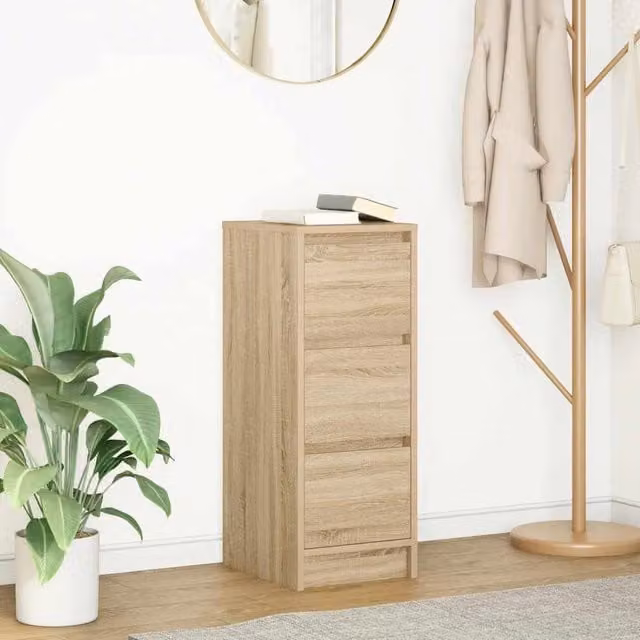 Berkfield Home Sonoma Oak Sideboard in Brown, W/D/H: 29.5 x 34 x 76 cm – 1