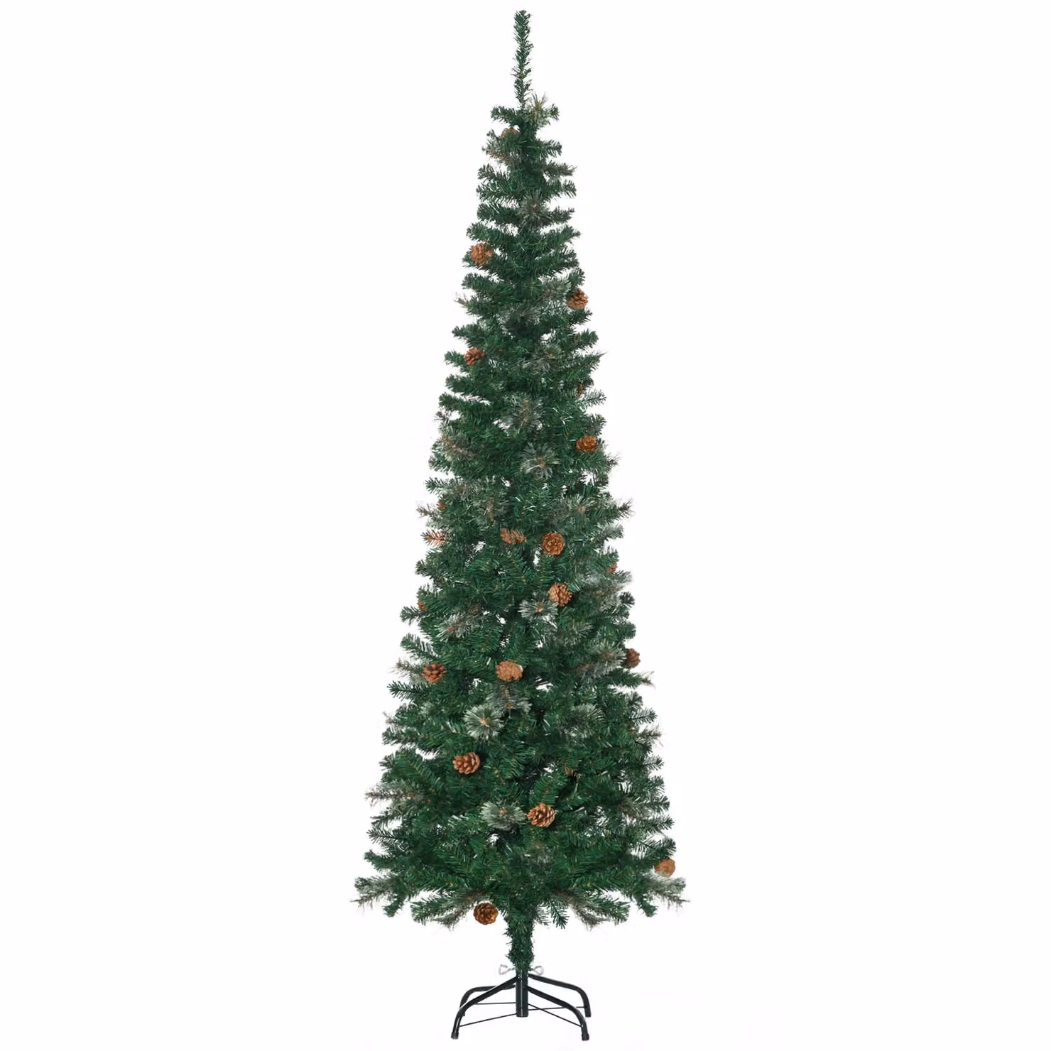 HOMCOM 6.5ft Green Pencil Artificial Christmas Tree with 556 Tips – 2