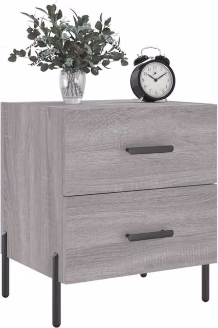 Berkfield Home Modern Bedside Cabinet in Grey Sonoma, W/D/H: 40 x 35 x 47.5 cm – 1