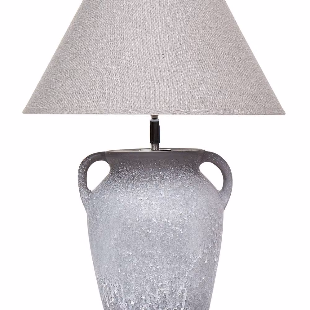 Wyld and Coco Grey Ceramic Table Lamp with Adjustable Fabric Shade – 2