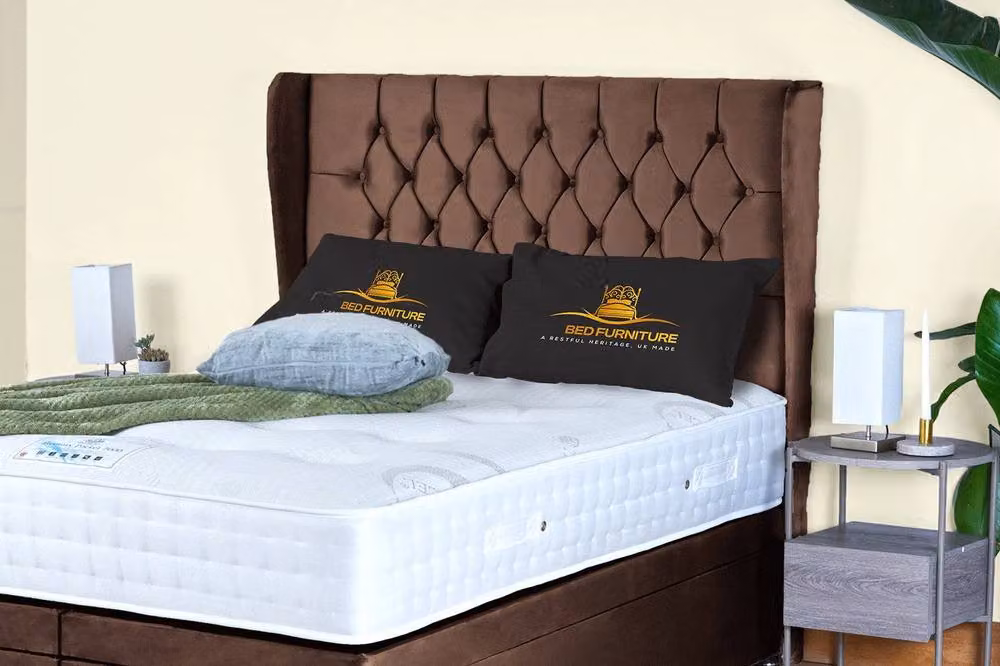 UK Bed Furniture Bronte End Lift Divan Ottoman Storage Bed with 54 Inch Headboard in Brown, W/D: 120 x 200 cm – 3