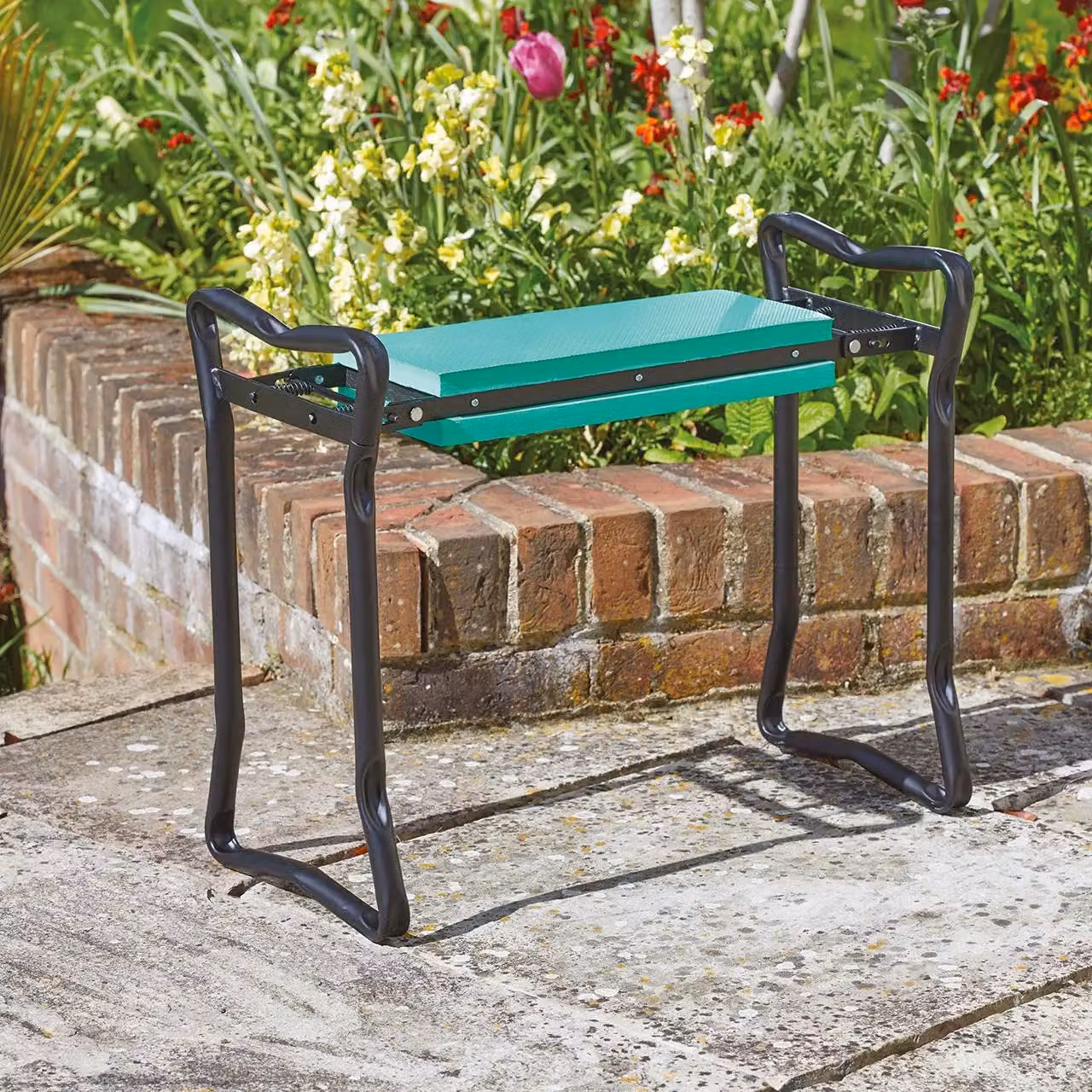 mysmartbuy 2-in-1 Folding Garden Kneeler and Seat with Metal Frame and Padded Cushion, Green, H49 x W60 x D27 cm – 5