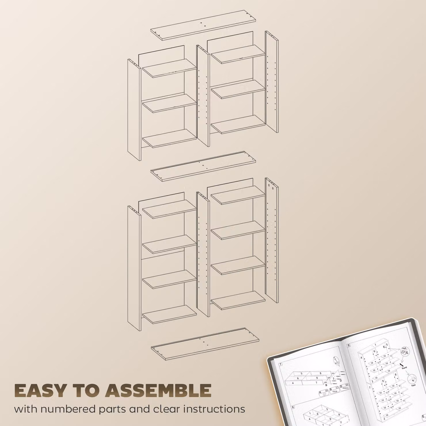 HOMCOM 640 CD Storage Tower in Black with Adjustable Shelves and Media Compartments – 6