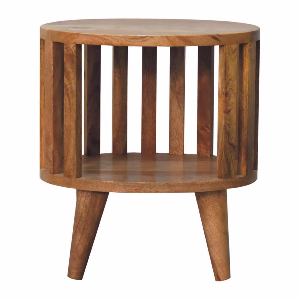 Wyld Haus Kaiula Mango Wood Bedside Table with Single Shelf, Brown, W/D/H: 40 x 36 x 26 cm – 2