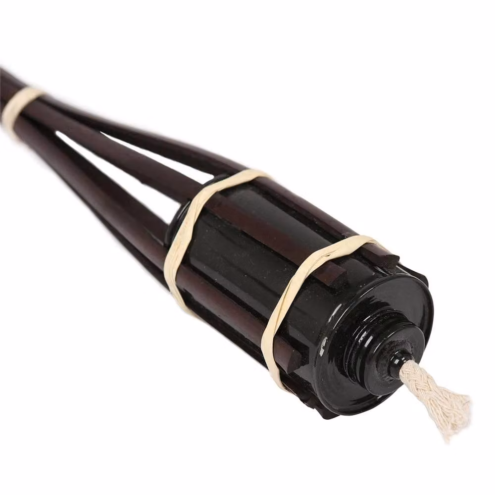 SPETLEK Set of 6 Black Bamboo Garden Torches, Height: 113 cm – 3