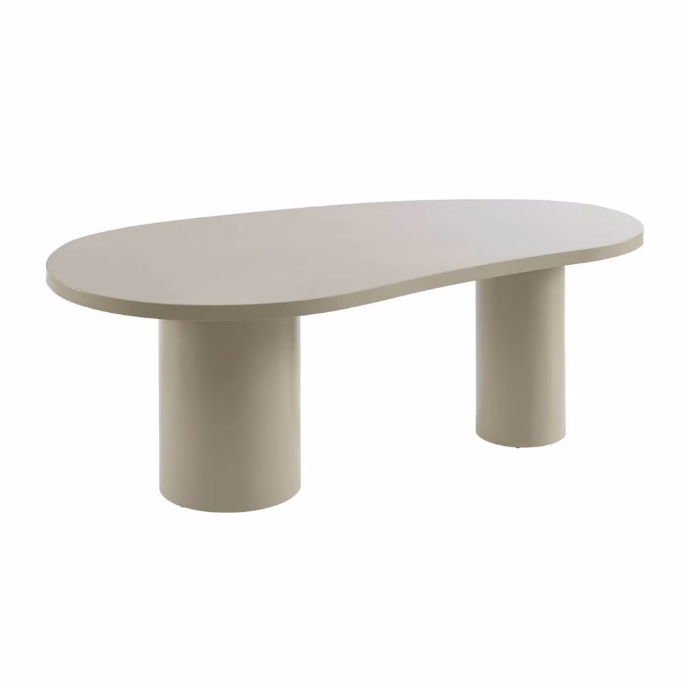 Sweek Modern Oval Dining Table with Rubberwood Structure and MDF Laminate Top in Light Grey, Seats 8, W/D/H: 210 x 115 x 76 cm – 2