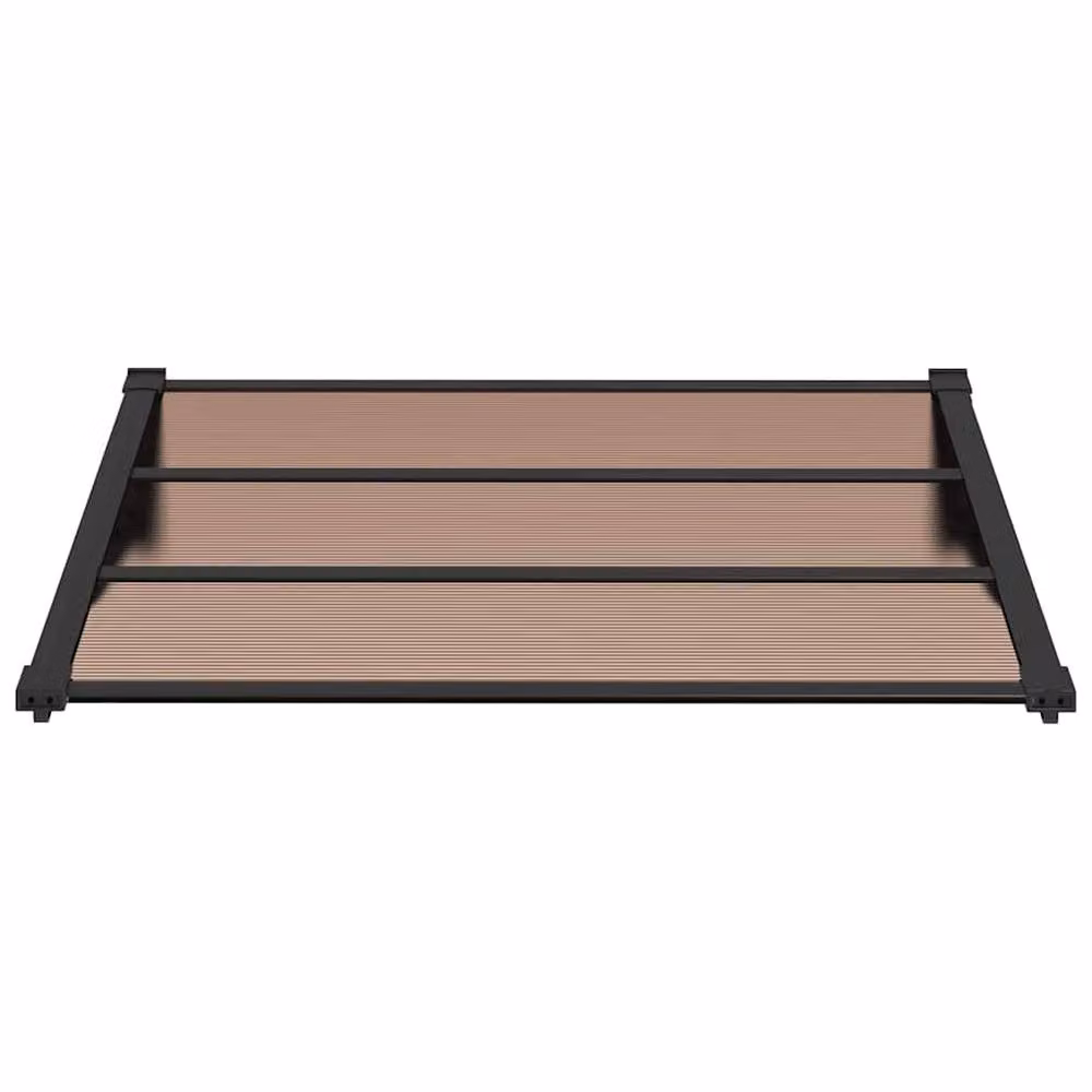 Berkfield Home Black Polycarbonate and Aluminium Door Canopy W: 122 cm, D: 90 cm – 3