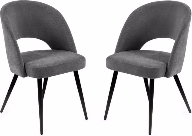 Cheshire Elowen Elegant Onyx Dining Chairs, Set of 2, Dark Grey Fabric