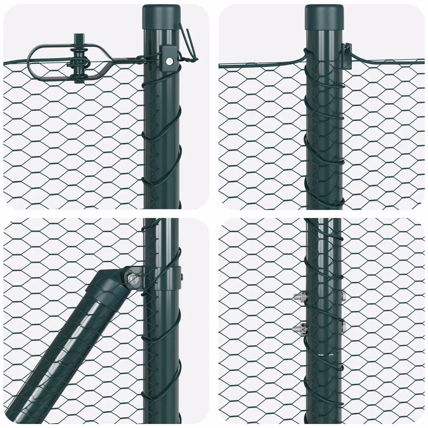 Berkfield Home Green Steel Hexagon Fence, 1.6 x 50 m – 3