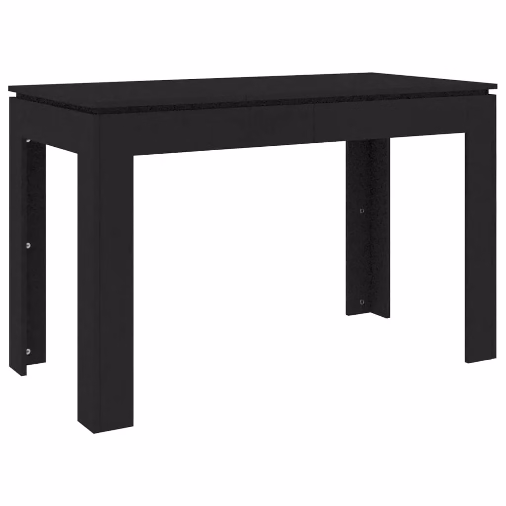 Berkfield Home Modern Rectangular Dining Table in Black, W/D/H: 120 x 60 x 76 cm – 2