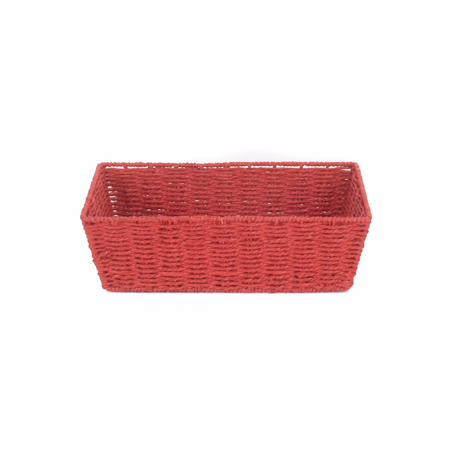 Red Hamper Rectangular Red Paper Rope Tray – 2