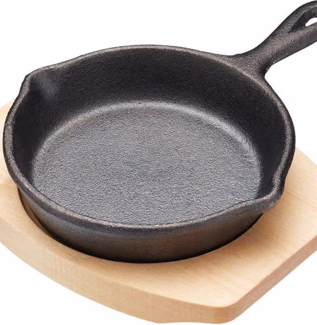 Artesa Cast Iron Mini Frying Pan in Mid Grey, W/D/H: 16 x 11.5 x 2 cm – 2