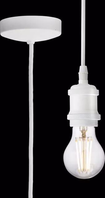 Netlighting E27 Vintage Pendant Set in Matt White with 1.8m Height Adjustable Cable – 2