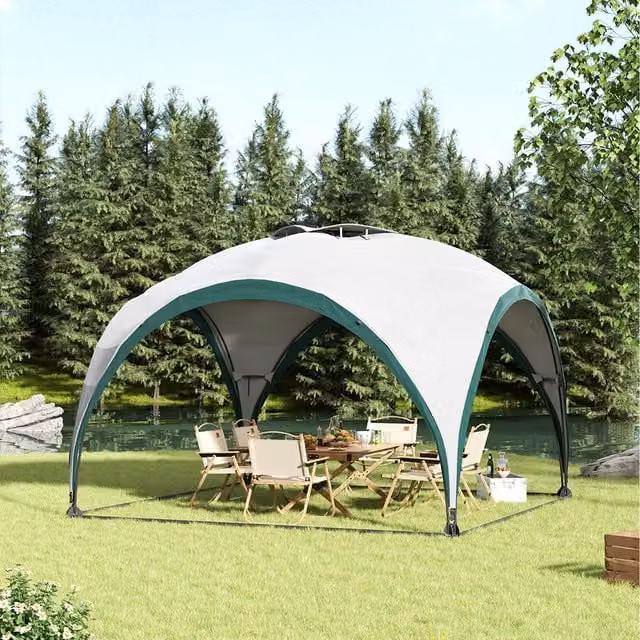 Garden Sanctuary Portable Outdoor Dome Gazebo Canopy in Grey