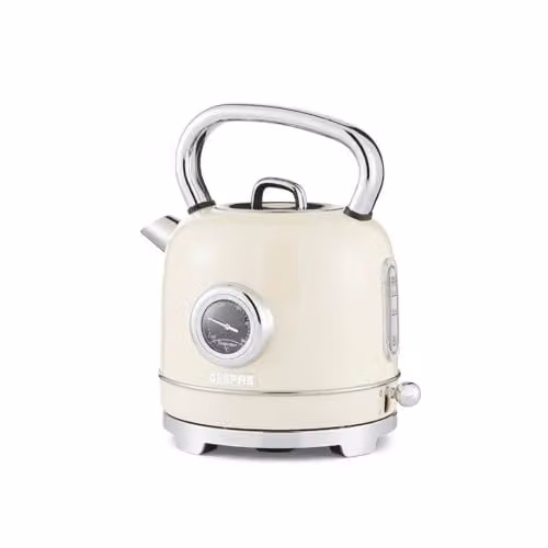 Geepas RetroVive 1.8L Electric Kettle in Beige with Stainless Steel and Auto Shut-Off – 1