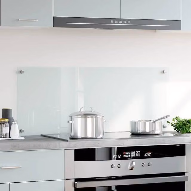 Berkfield Home Transparent Tempered Glass Kitchen Backsplash, Clear, W: 100 cm, H: 40 cm – 1