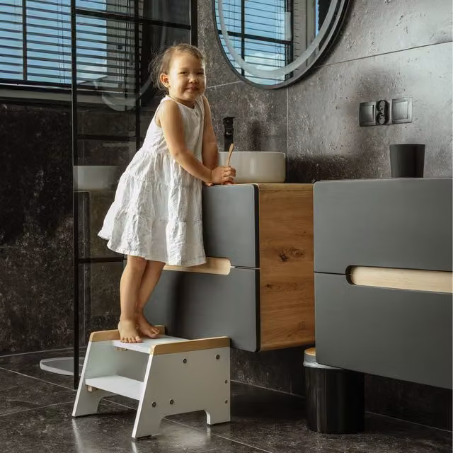 Love For Sleep The Original Step Stool in White and Pine