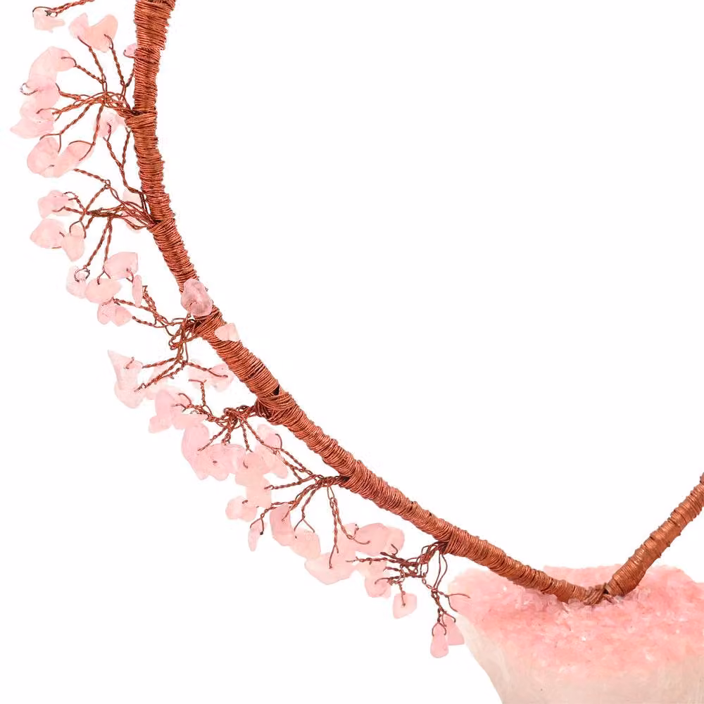 Serenity Pink Rose Quartz Heart Shaped Tabletop Tree – 2