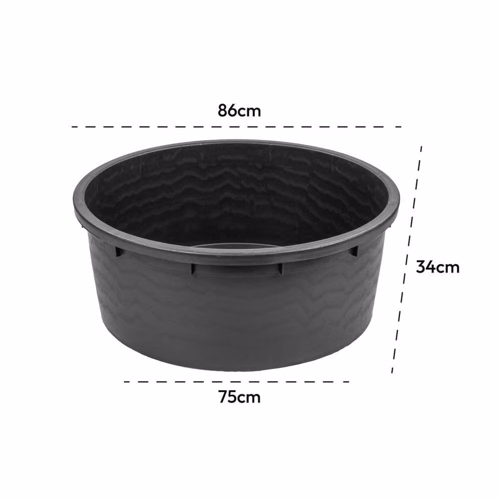 FLAVORA 150L Round Plastic Container Pond Water Feature Reservoir in Black – 2