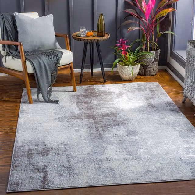 Livabliss Wanderlust Abstract Modern Marble Rug in Blue, Grey, Black and Beige, W: 160 cm, D: 220 cm – 1