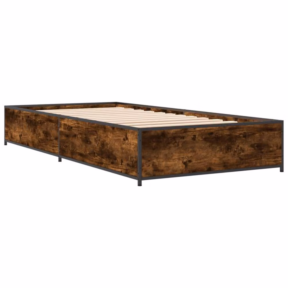 Berkfield Home Smoked Oak Bed Frame in Brown, Small Single, W: 75 cm x L: 190 cm – 3