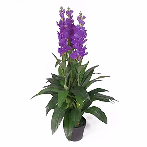 Leaf Design UK 100cm Artificial Purple Cymbidium Orchid Plant