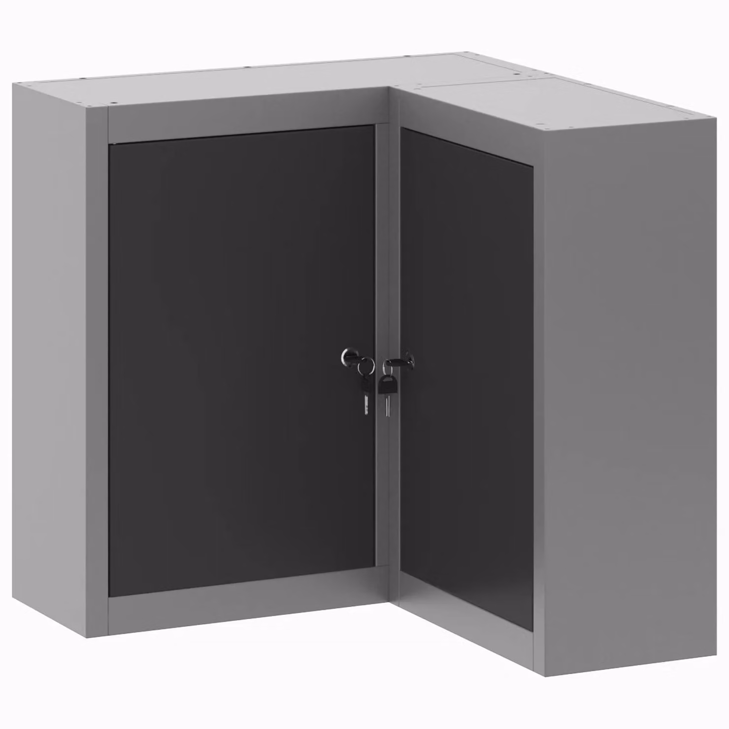 Berkfield Home Corner Tool Cabinet, Wall-Mounted Lockable Metal Storage with Internal Shelves, Black – 2