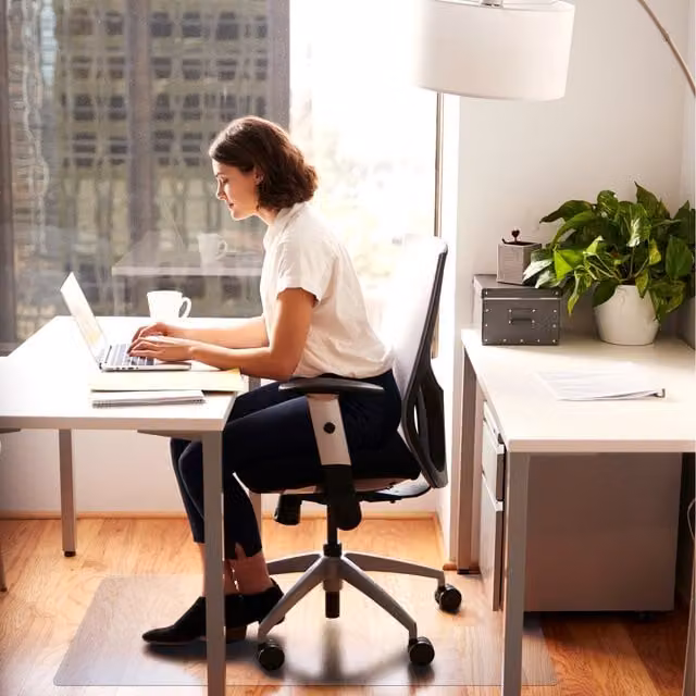 Teknik Office Clear PVC Chair Mat for Hard Floors, 90 x 90 cm
