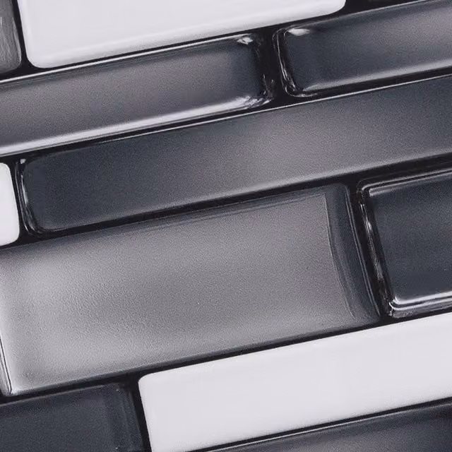 Livingandhome 20 Piece Self-Adhesive Marble Effect Wall Tile Stickers in White, Grey and Black