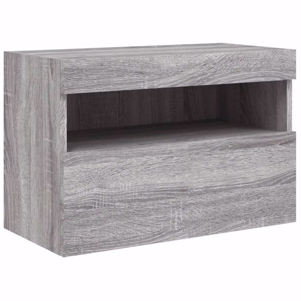 Berkfield Home Grey Sonoma TV Wall Cabinet with Integrated LED Lighting, W/D/H: 60 x 30 x 40 cm – 2