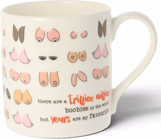 Mclaggan A Trillion Million Boobies Gift Mug in Multicoloured Bone China and Ceramic