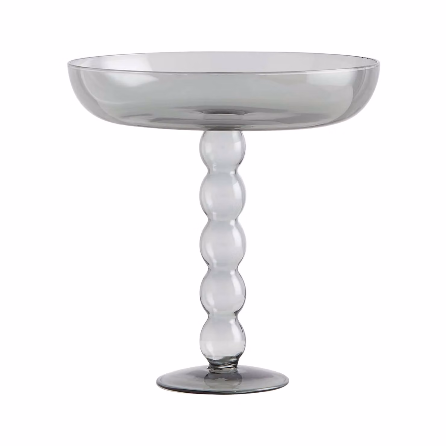 Maison Balzac Smoke Volute Glass Platter, Grey, W: 27.0 cm, D: 20.5 cm