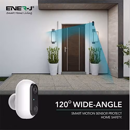 ENER-J Smart Wireless 1080P IP Security Camera with Rechargeable Battery, White – 3