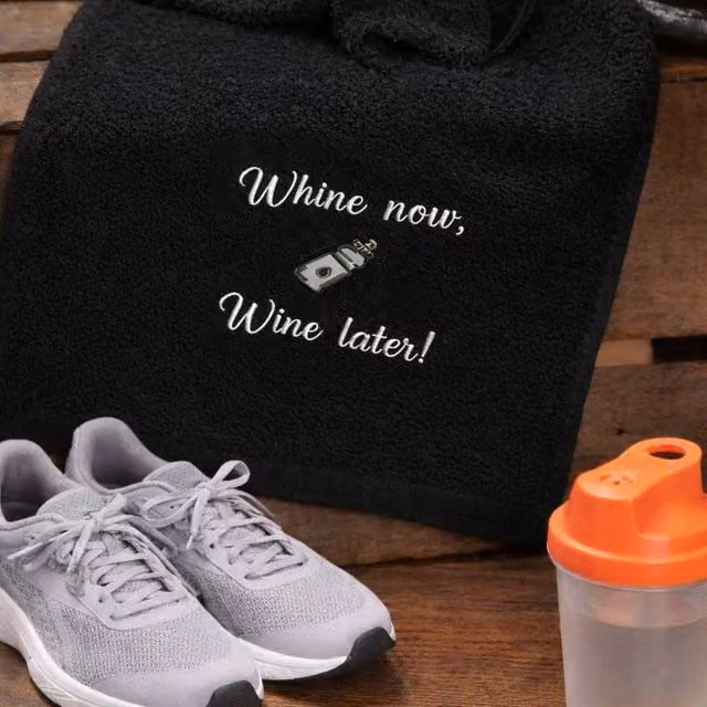 Duncan Stewart Whine Now Whine Later Running Sports Towel in Black